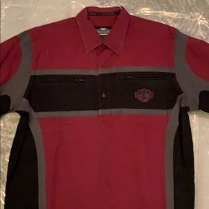 Burgundy black HD garage shirt